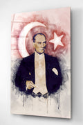Dekoratif Atatürk Dekoratif Cam Tablo