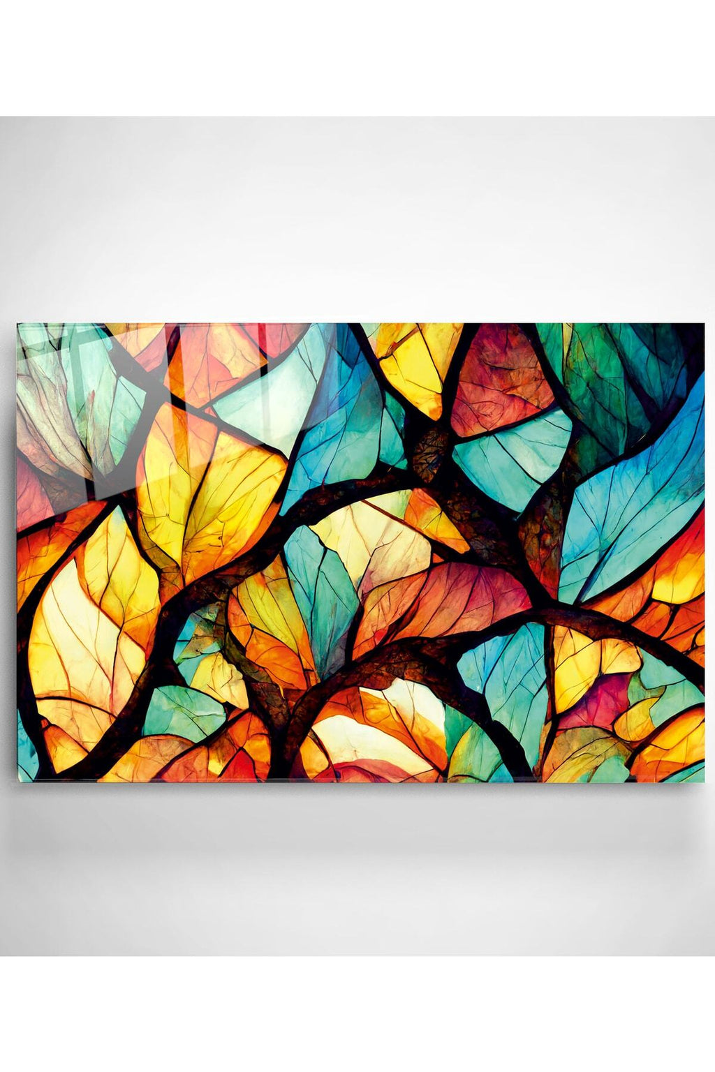 Abstract Cam Tablo, Dekoratif Cam Tablo (70 x 105)