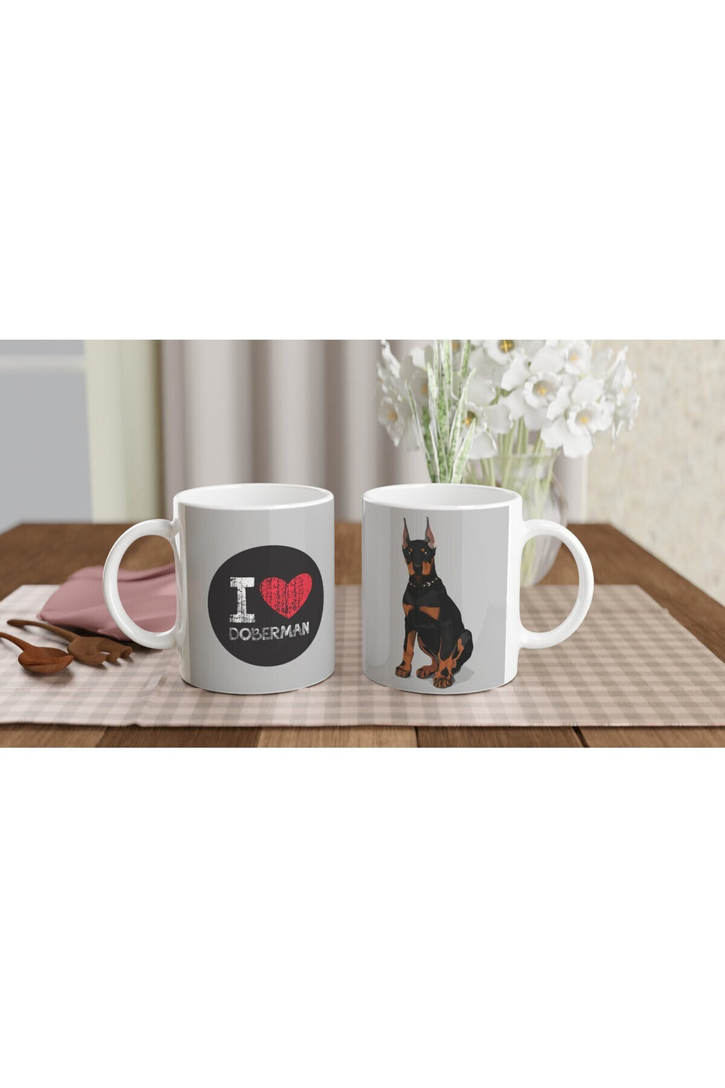 I Love Doberman Temalı Baskılı Kupa Bardak