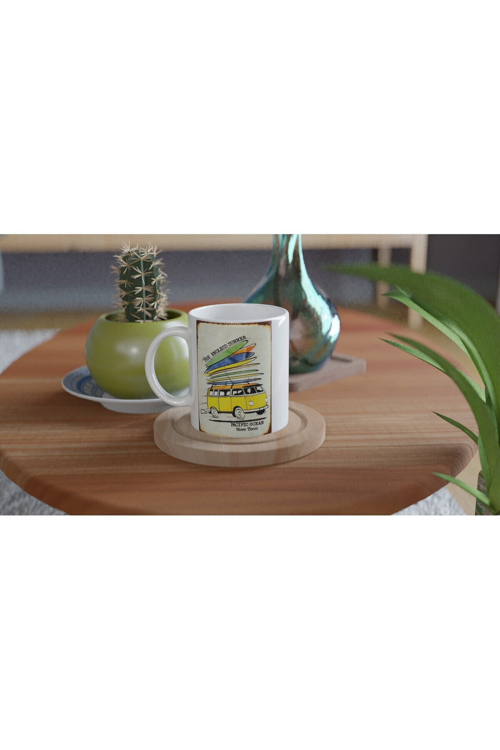 Endless Summer Retro Sörf Minibüs Baskılı Kupa Bardak
