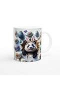Tavşan Kulaklı Çiçek Taçlı Panda Temalı Baskılı Kupa Bardak