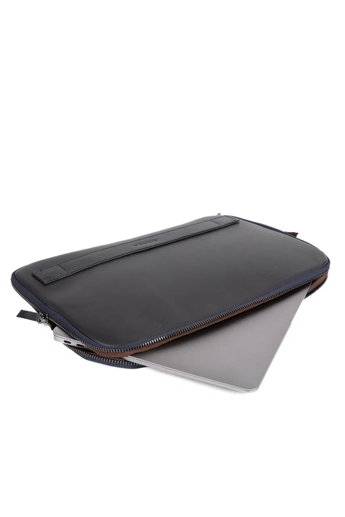 Hakiki Deri Lacivert Macbook Air Pro 13 ve 13.3 İnç Laptop Kılıfı