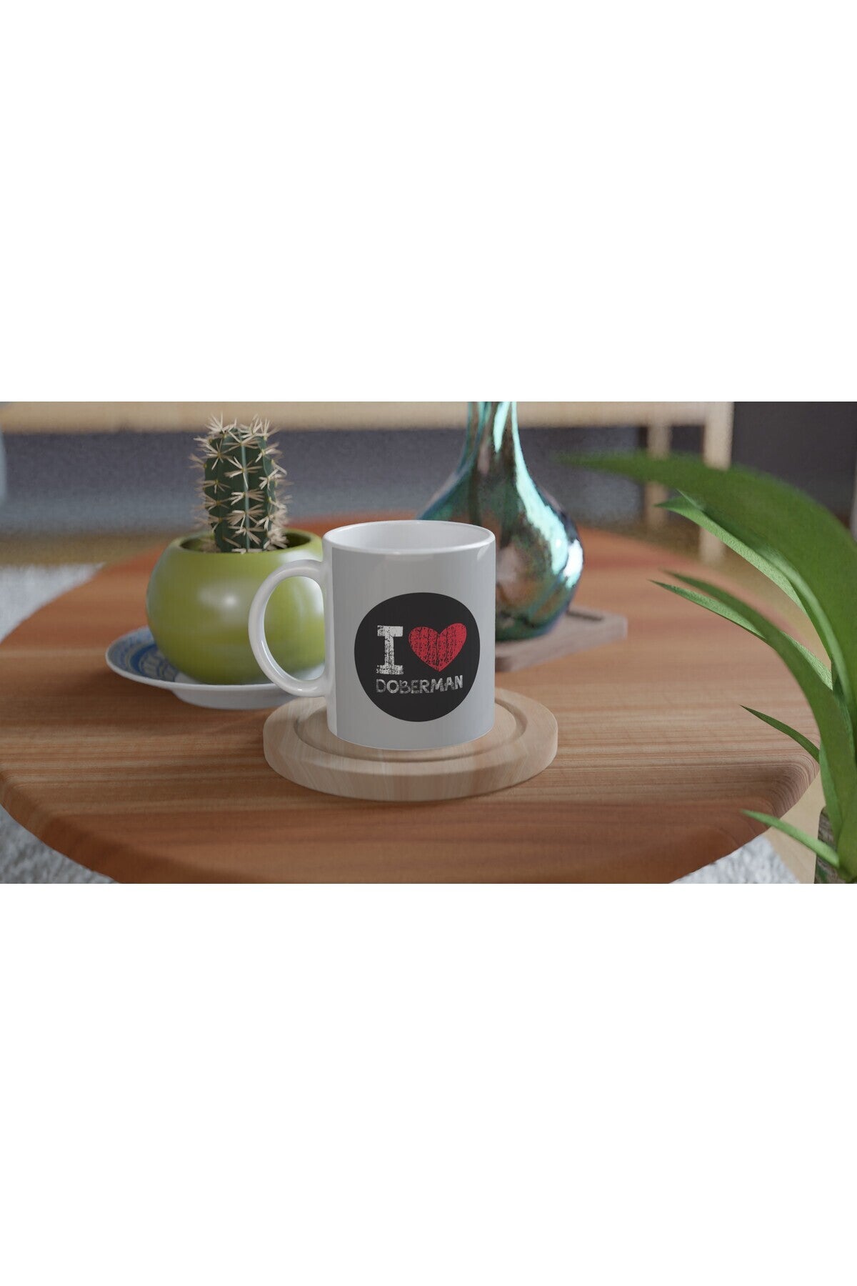 I Love Doberman Temalı Baskılı Kupa Bardak
