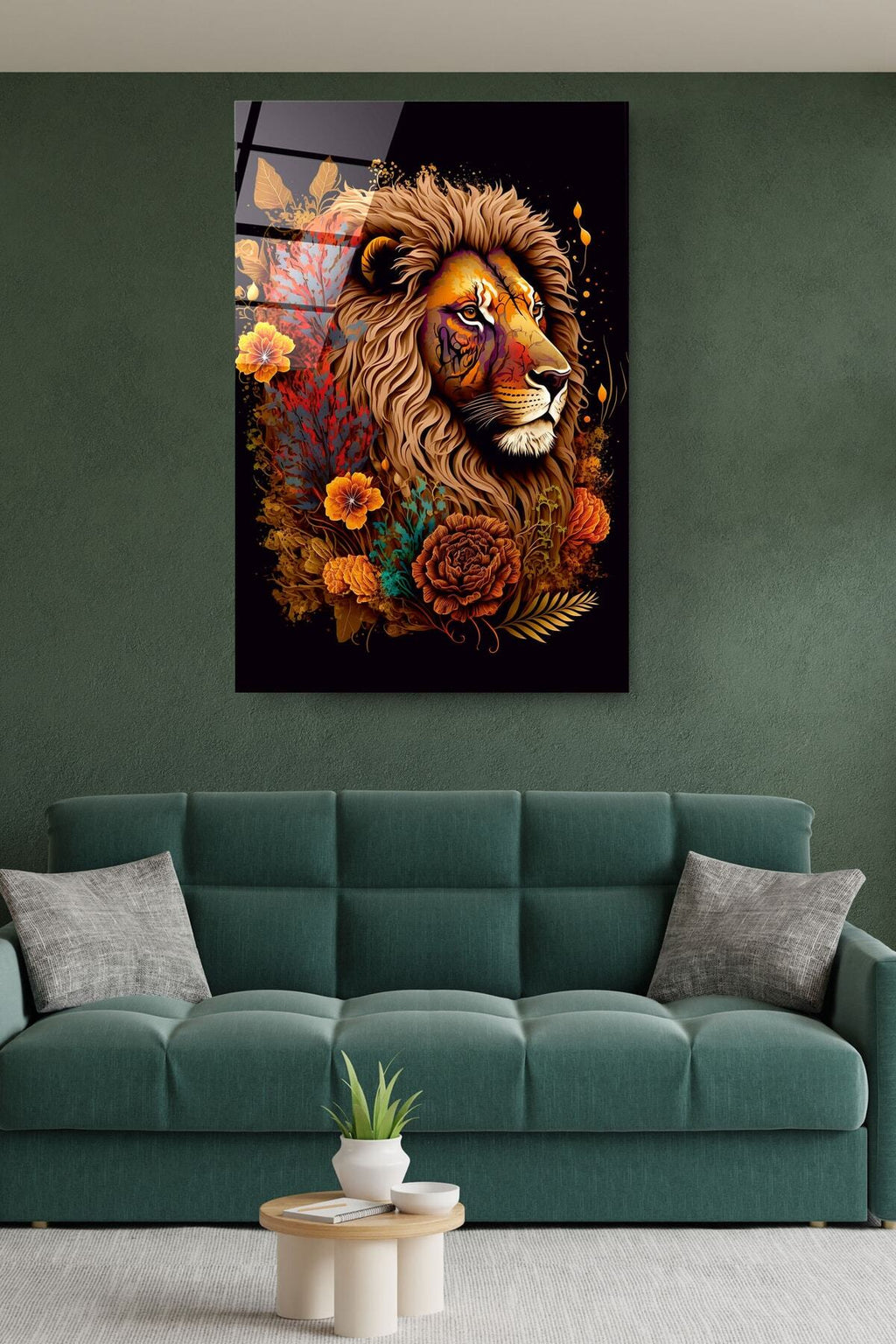 Lion Cam Tablo, Dekoratif Cam Tablo