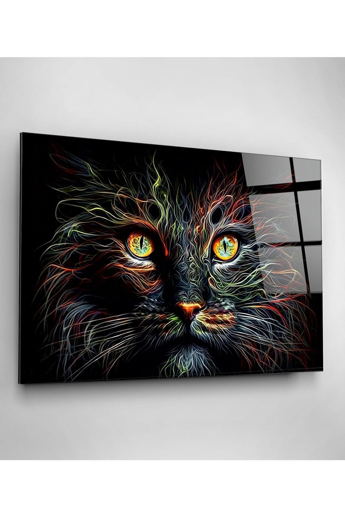 Kedi Cam Tablo, Dekoratif Cam Tablo (80 x 120)