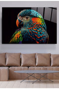 Colorful Feathered Bird Cam Tablo, Dekoratif Cam Tablo