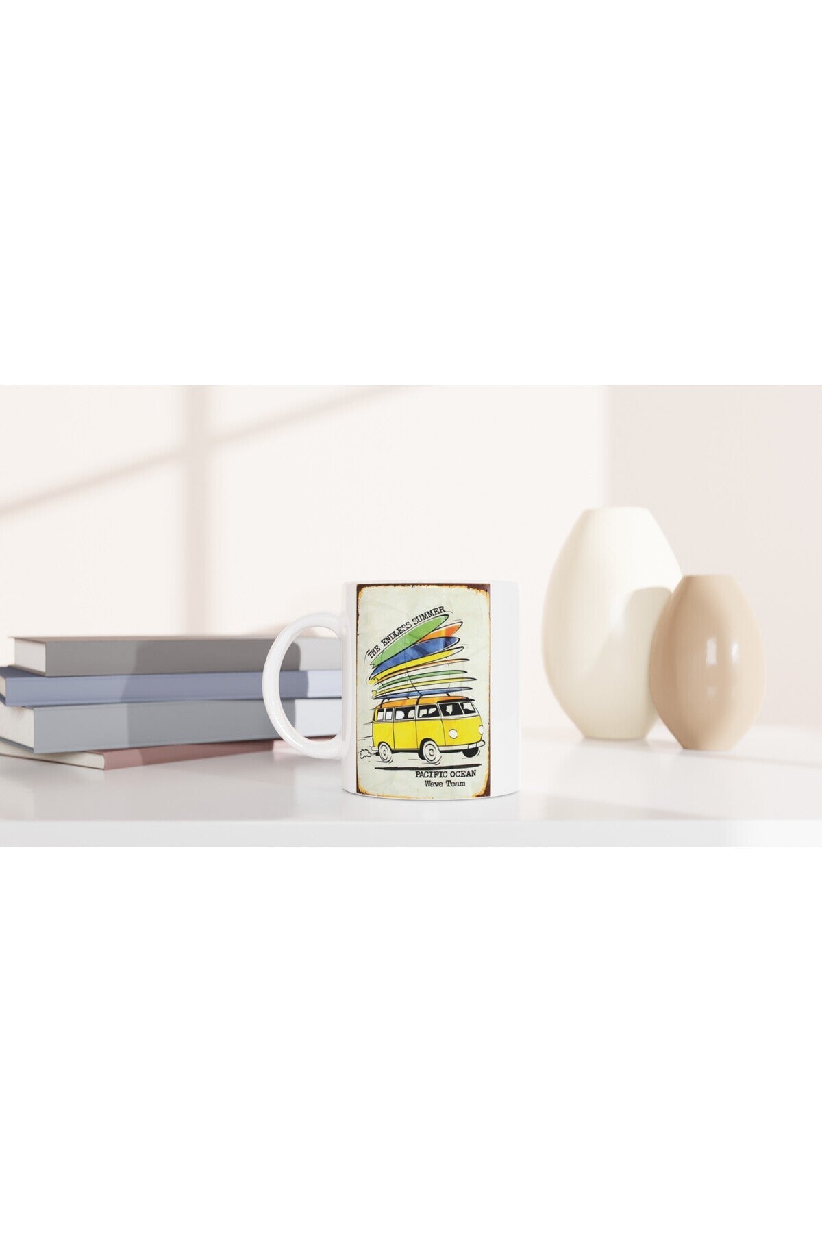 Endless Summer Retro Sörf Minibüs Baskılı Kupa Bardak