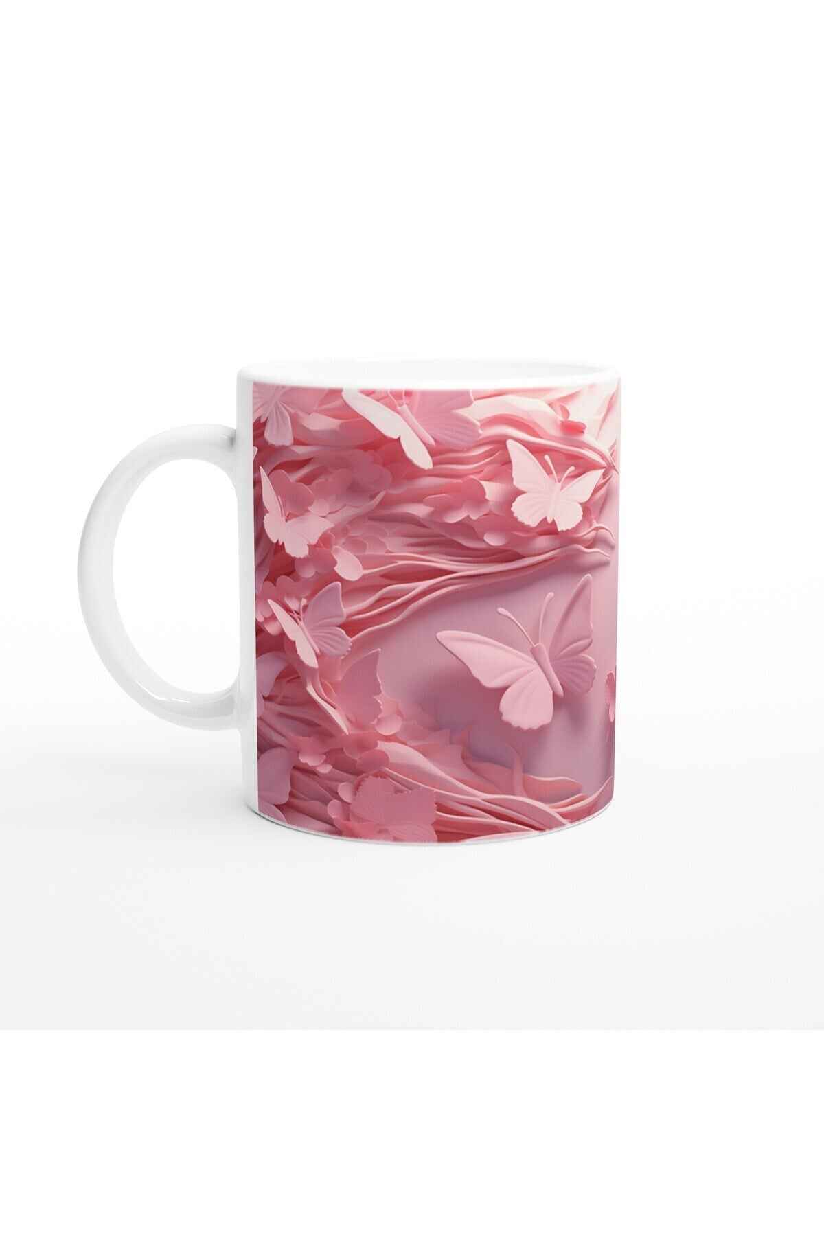 Pembe Rüyalar Kelebek Temalı Baskılı Kupa Bardak