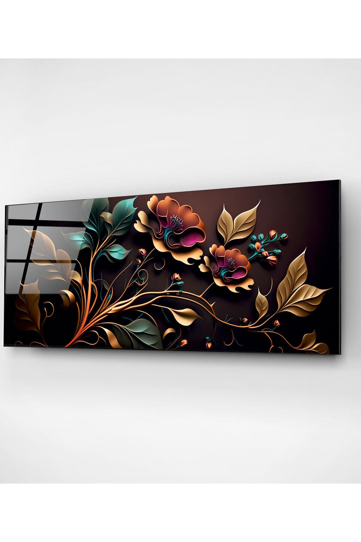 Flowers Cam Tablo, Dekoratif Cam Tablo