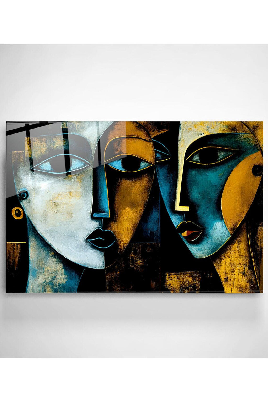 Cubism Art Cam Tablo, Dekoratif Cam Tablo (70 x 105)