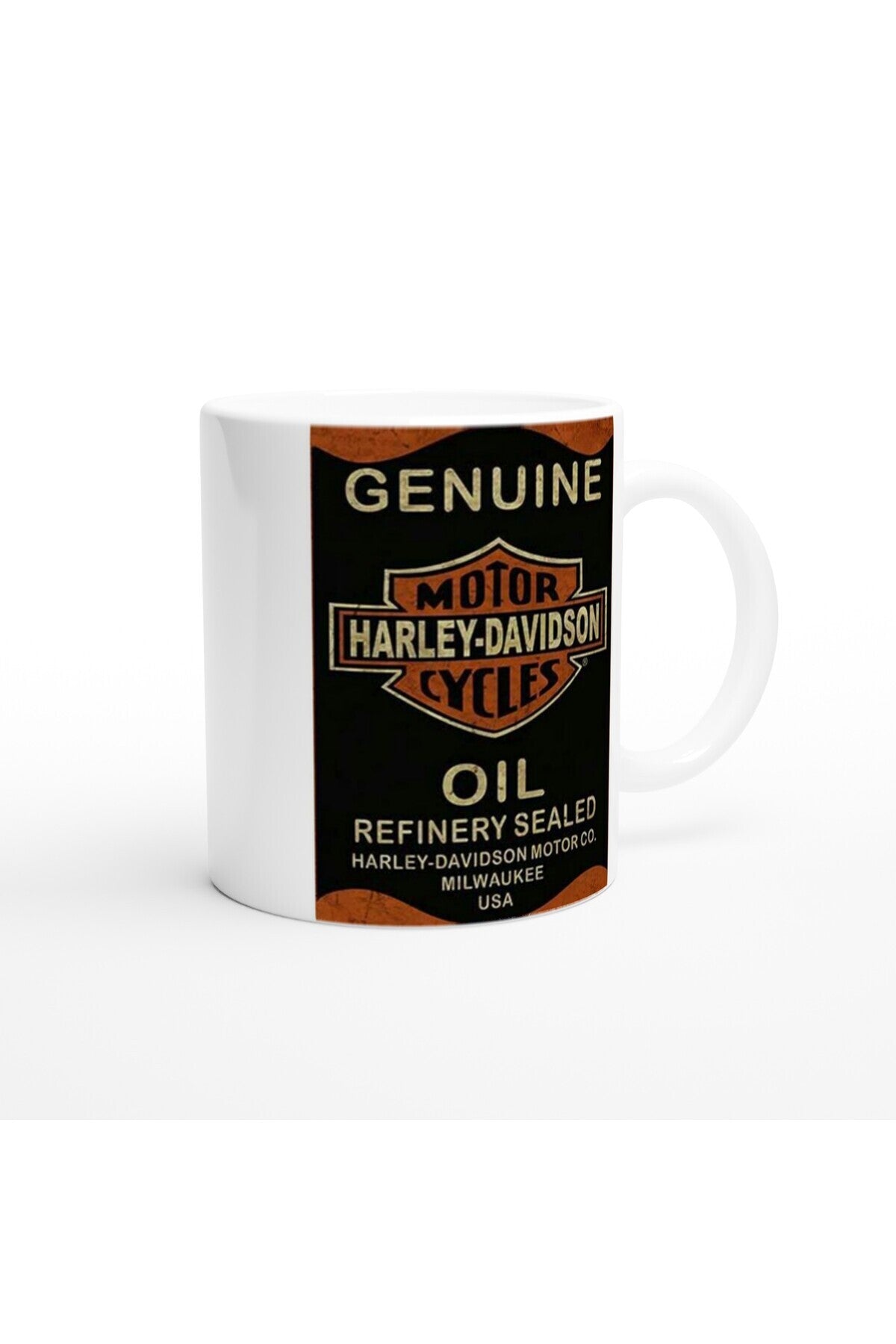 Harley-Davidson Genuine Oil Temalı Retro Kupa Bardak