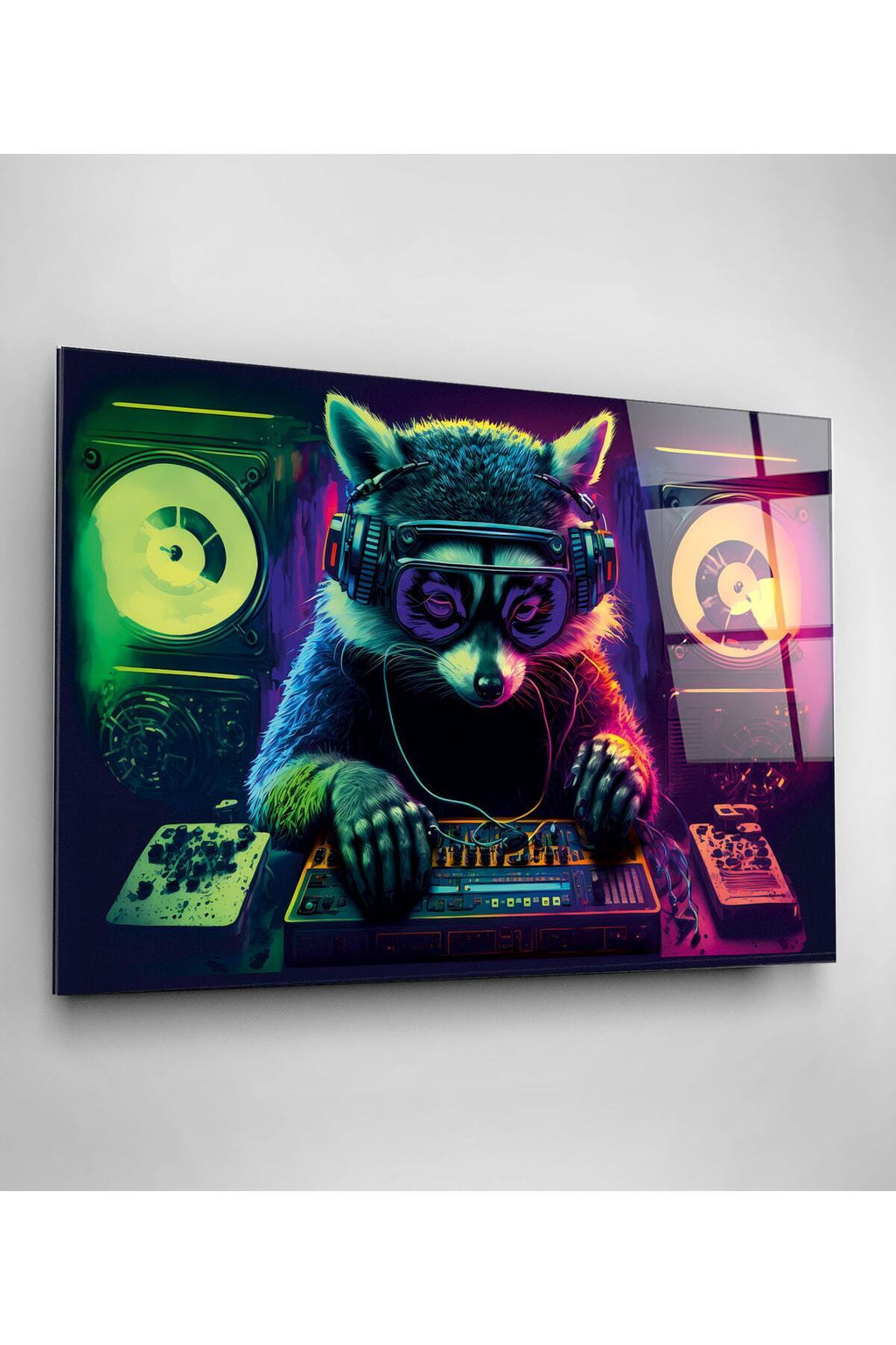 Dj Rakun Cam Tablo, Dekoratif Cam Tablo (50 x 70)