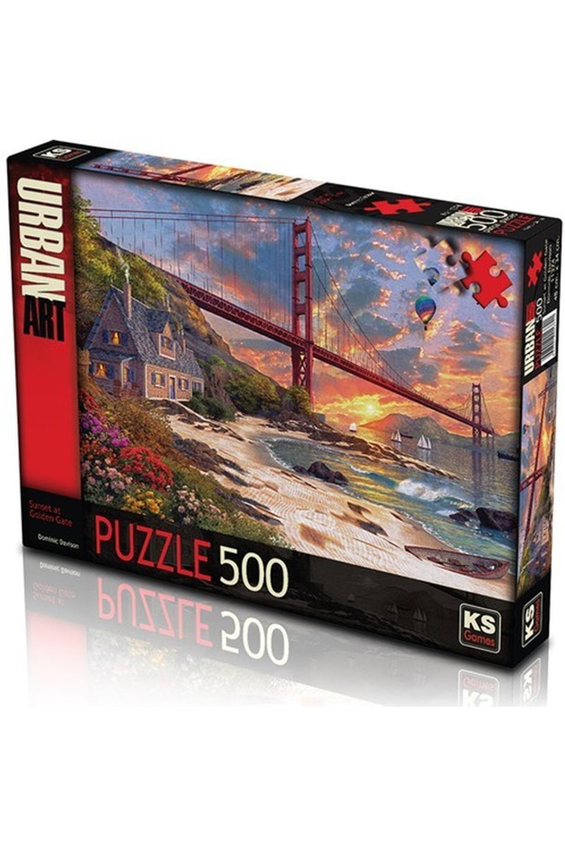 Ks 500 Parça Sunset At Golden Gate Puzzle + MES Akademi Eğitim Seti Hediye!