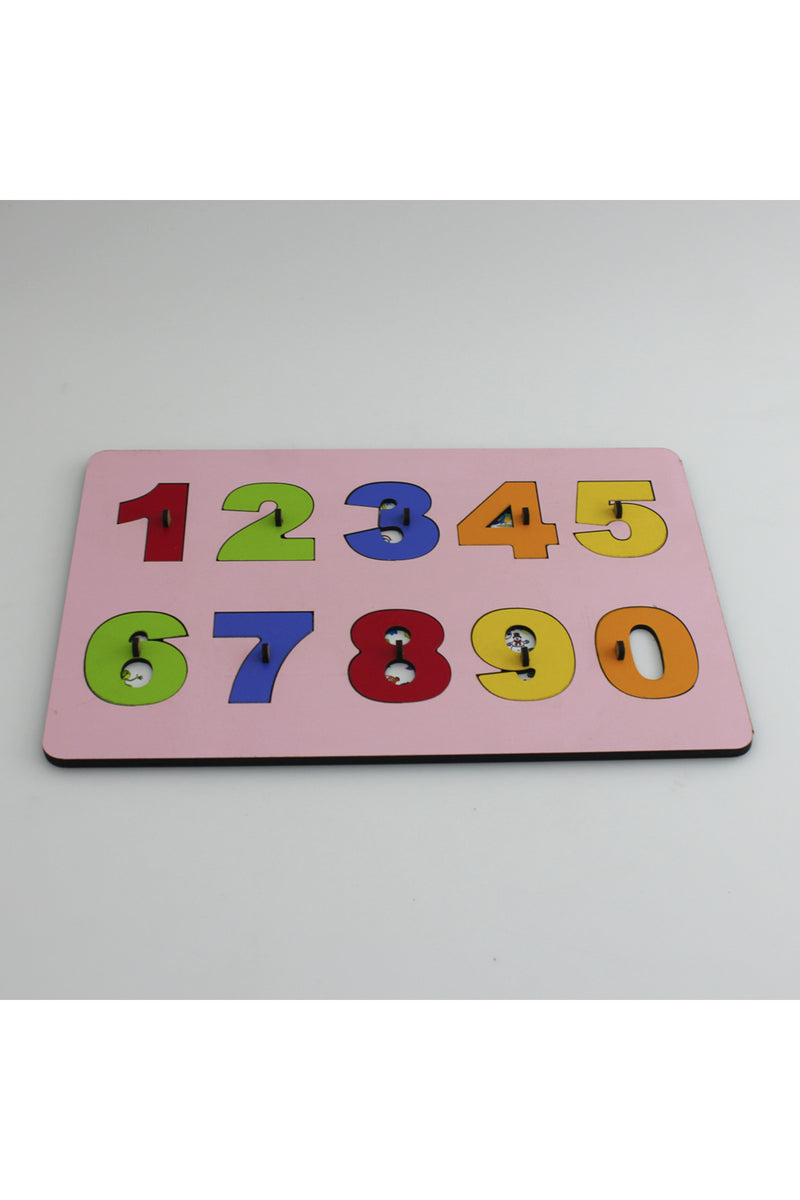 Ahşap Tutmalı Puzzle Yapboz Seti Eğitici Öğretici Puzzle Seti Rakam Set + MES Akademi Eğitim Seti Hediye!