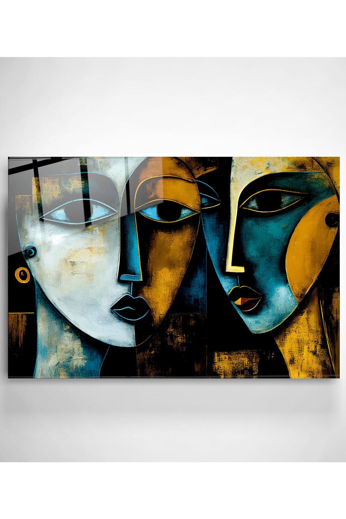 Cubism Art Cam Tablo, Dekoratif Cam Tablo
