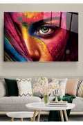 Colorful Woman Cam Tablo, Dekoratif Cam Tablo