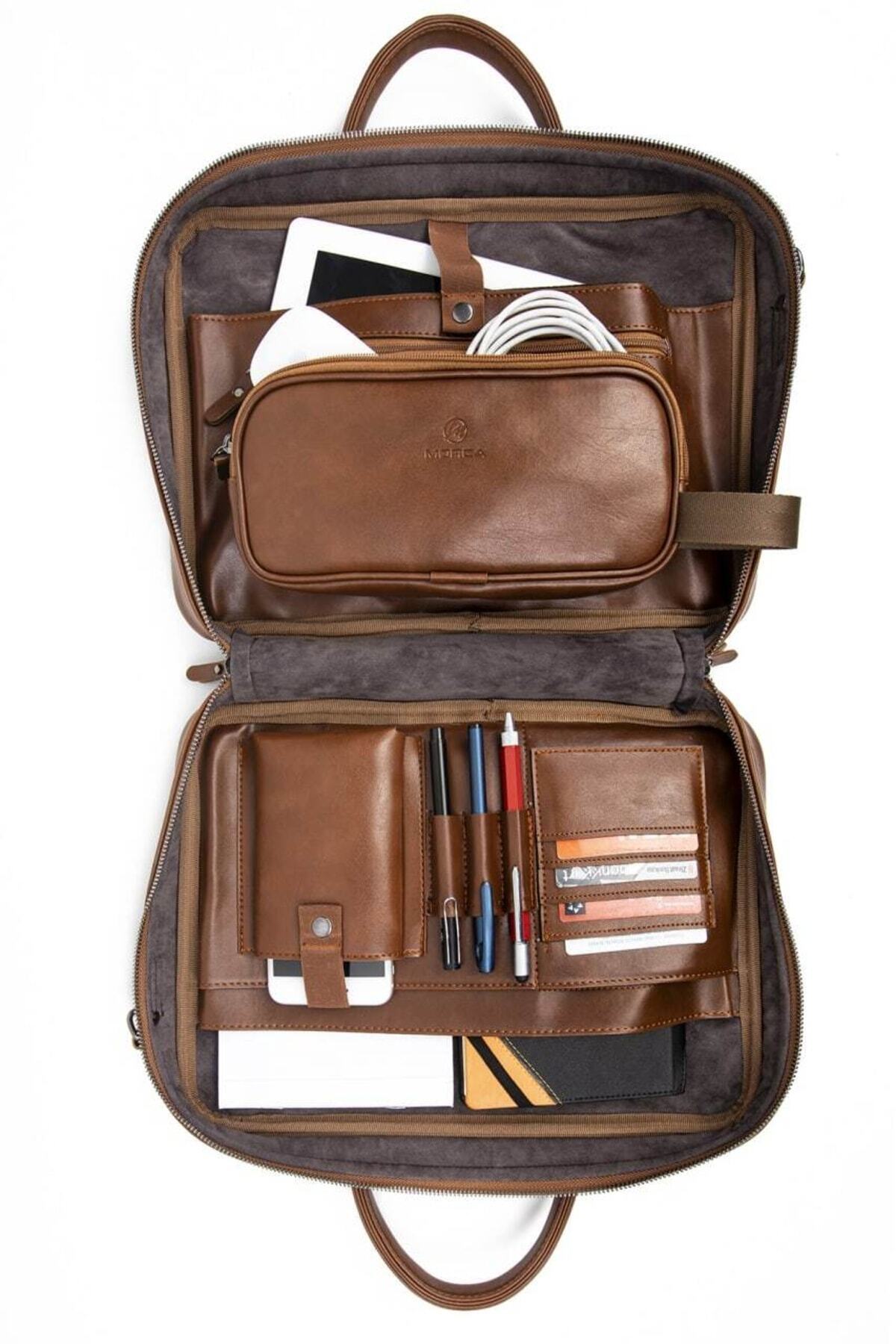 Macbook Uyumlu Organizer Laptop Evrak Çantası 13" & 14" Inç Taba