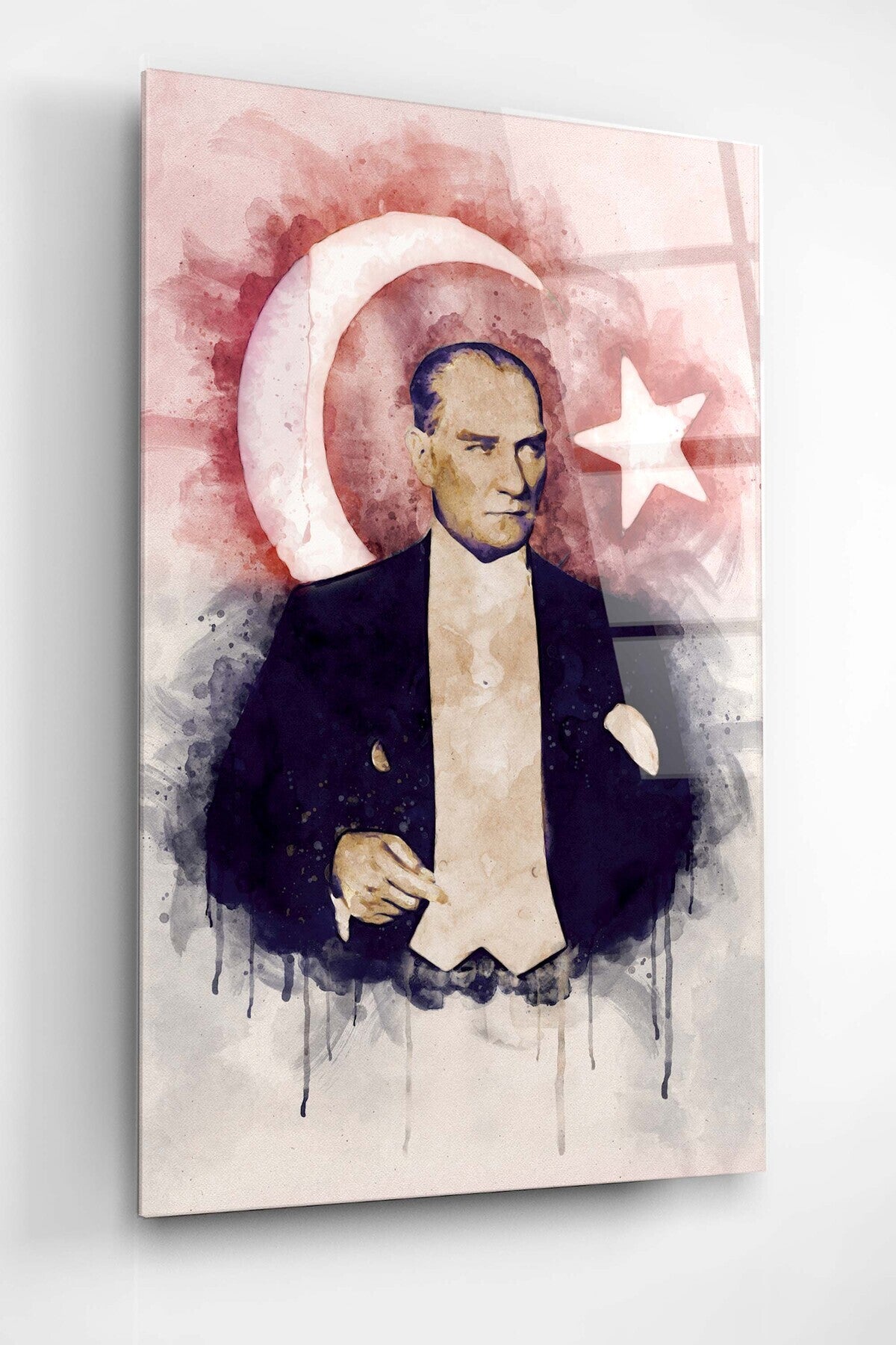 Dekoratif Atatürk Dekoratif Cam Tablo