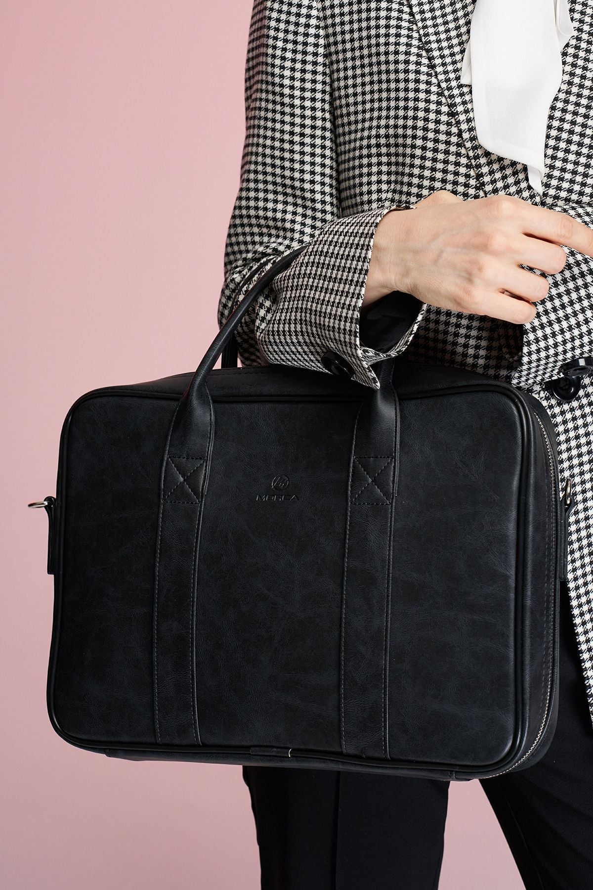 Crazy Siyah Renk Macbook Organizer 13 ve 14 İnç Laptop Evrak Çantası