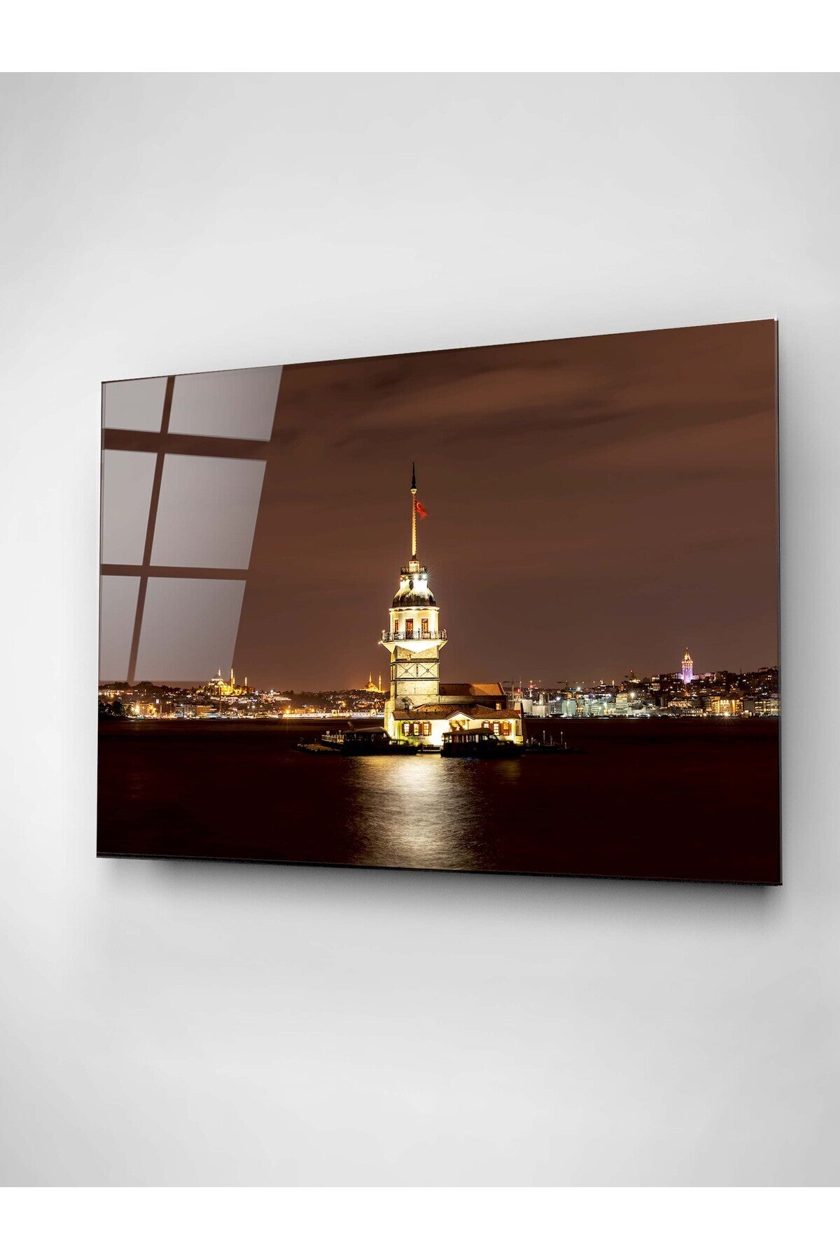 Dekoratif Galata Kulesi Dekoratif Cam Tablo