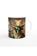 Boğa Burcu Baskılı Kahve Kupası - Zodyak Maskeli Balo Vs4