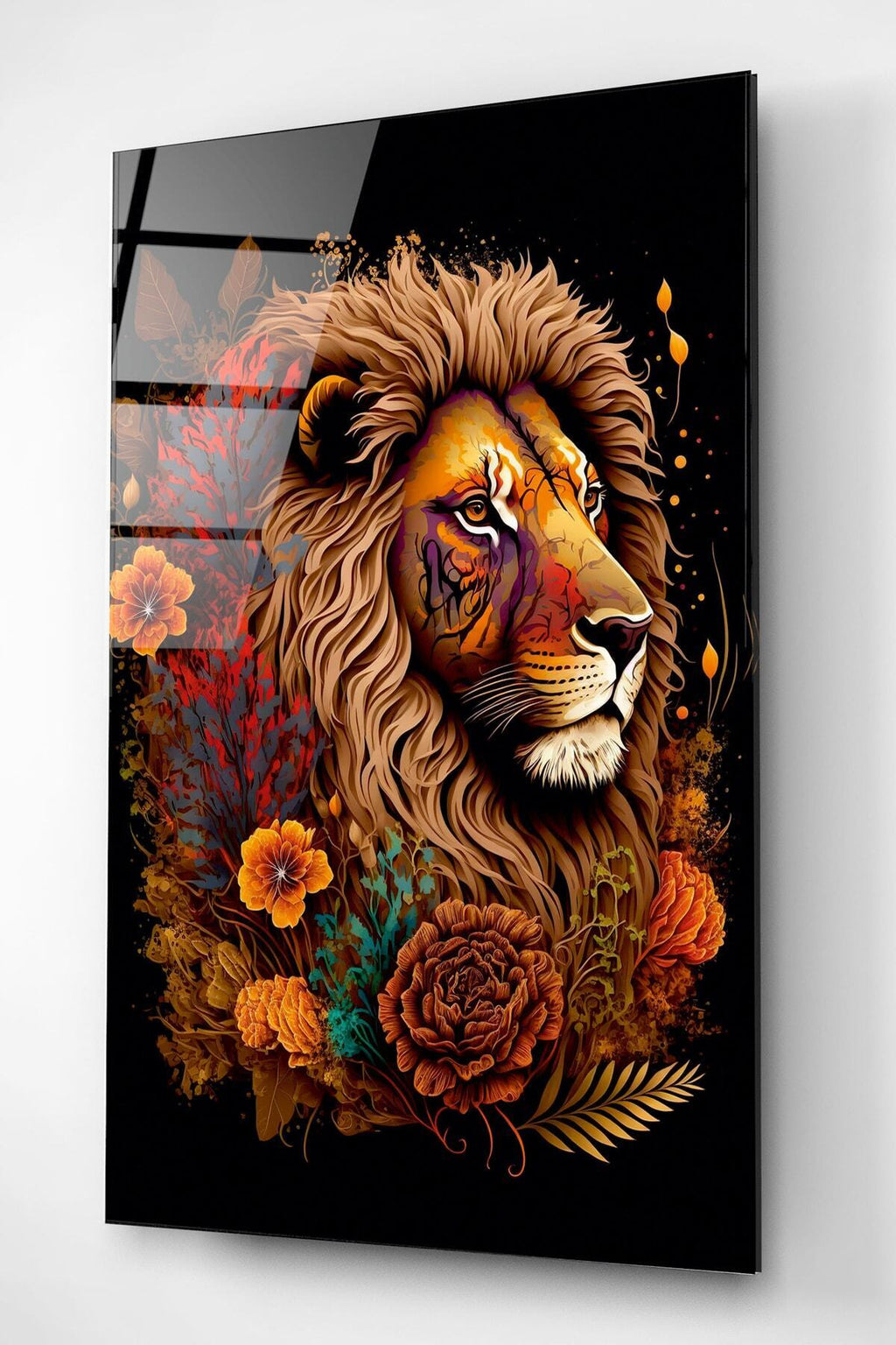 Lion Cam Tablo, Dekoratif Cam Tablo (30 x 50)