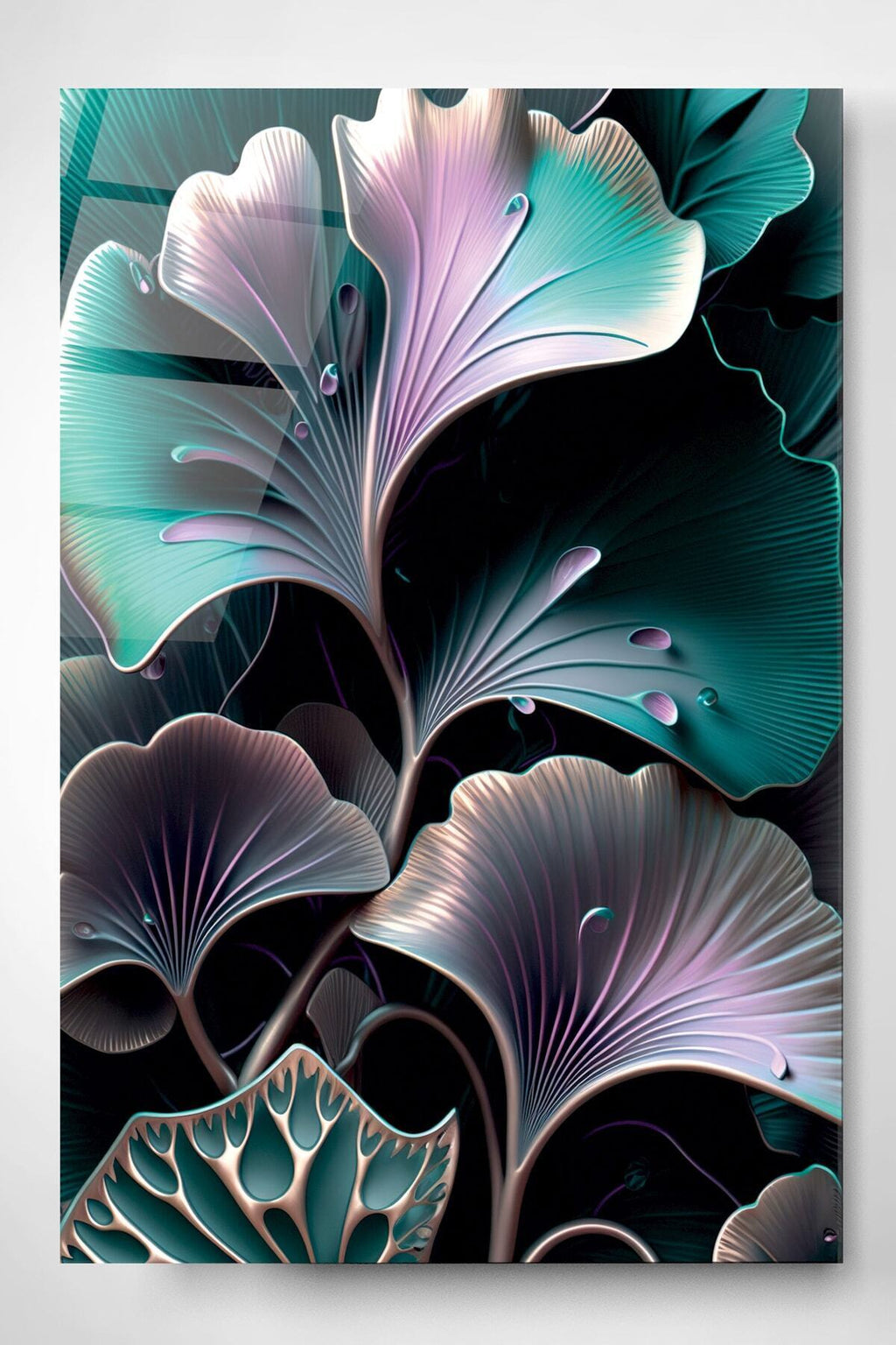 Leaf Art Cam Tablo, Dekoratif Cam Tablo (70 x 105)