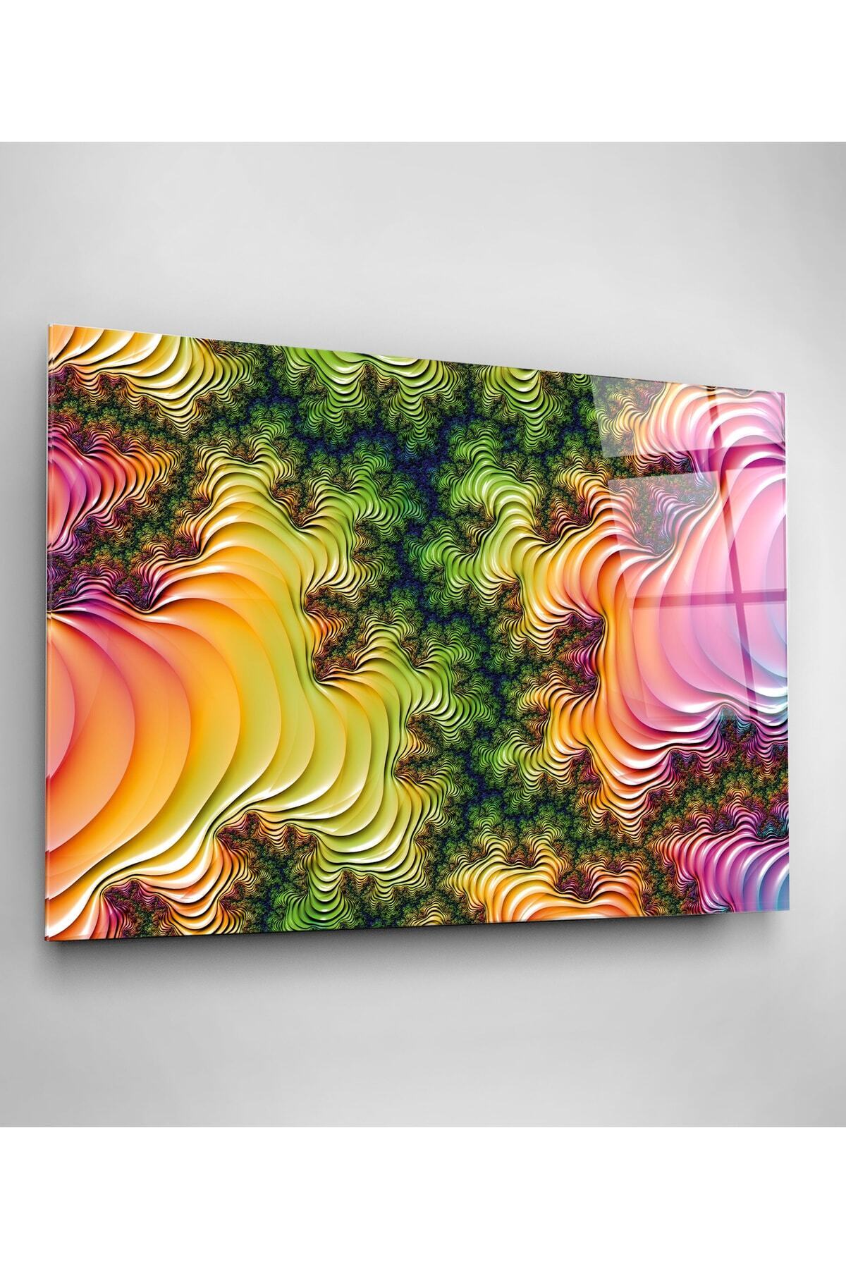 Fraktal Cam Tablo, Dekoratif Cam Tablo (70 x 105)