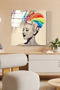 Colorful Woman Cam Tablo, Dekoratif Cam Tablo