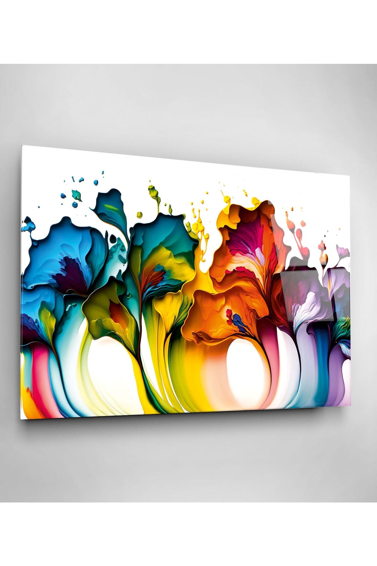 Colorfull Ink Cam Tablo, Dekoratif Cam Tablo (70 x 105)