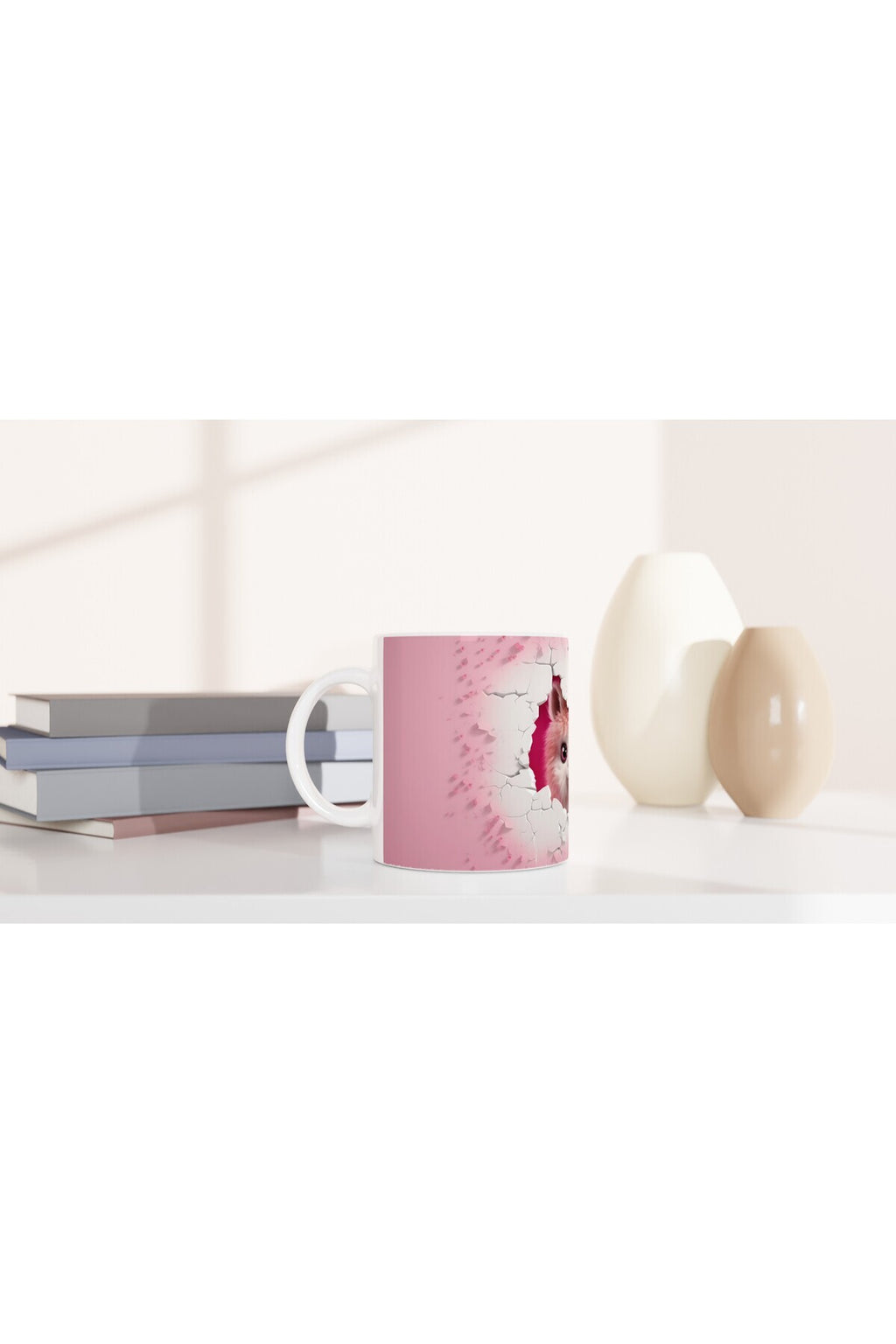 Kalpli Duvarı Delen Sevimli Alpaka Temalı Baskılı Kupa Bardak