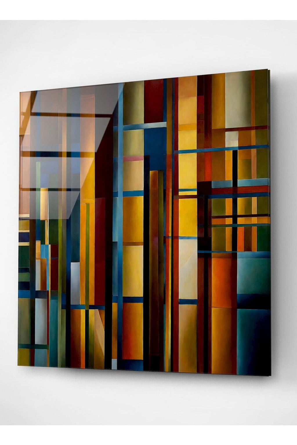 Dekoratif Cubism Art Dekoratif Cam Tablo