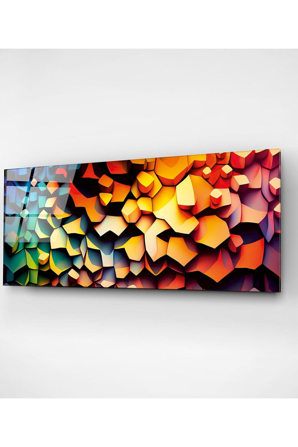Dekoratif Yin Yang Dekoratif Cam Tablo (50 x 120)