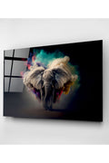 Dekoratif Colorful Elephant Dekoratif Cam Tablo