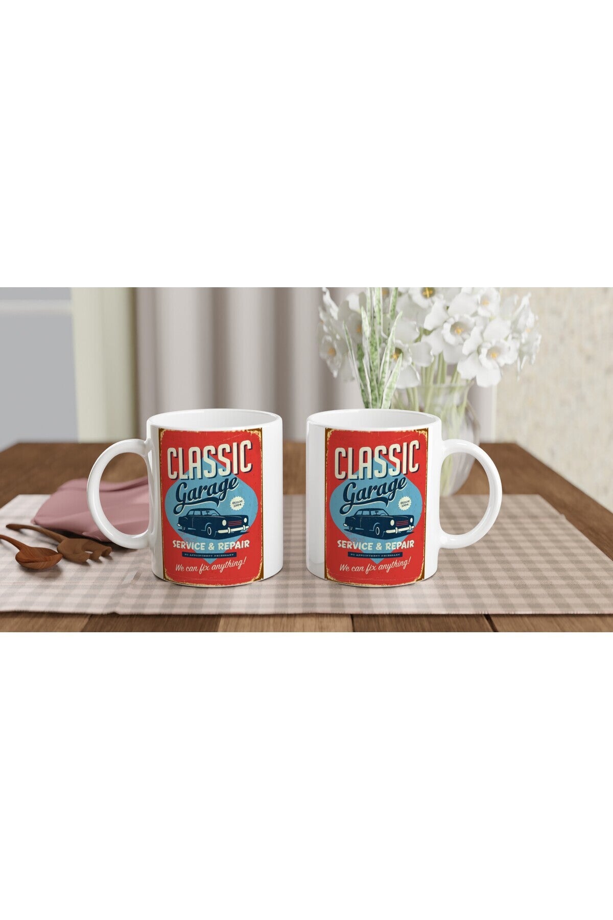 Classic Garage Servis Temalı Retro Kupa Bardak