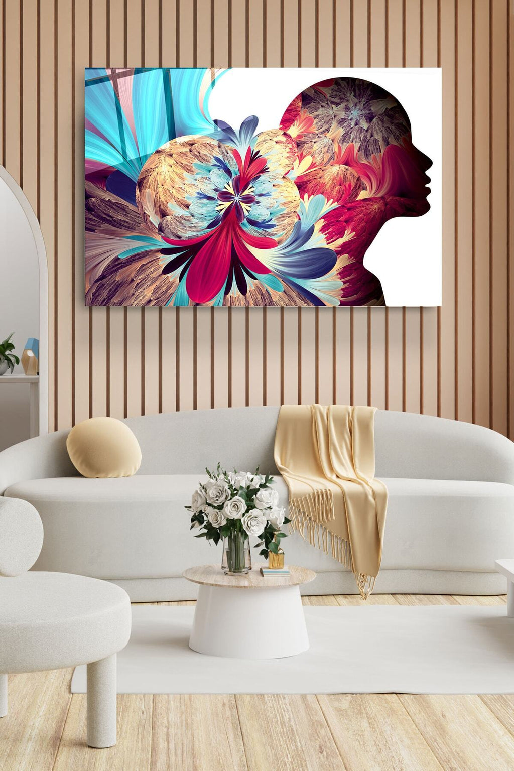 Human Is Art Cam Tablo, Dekoratif Cam Tablo (50 x 70)