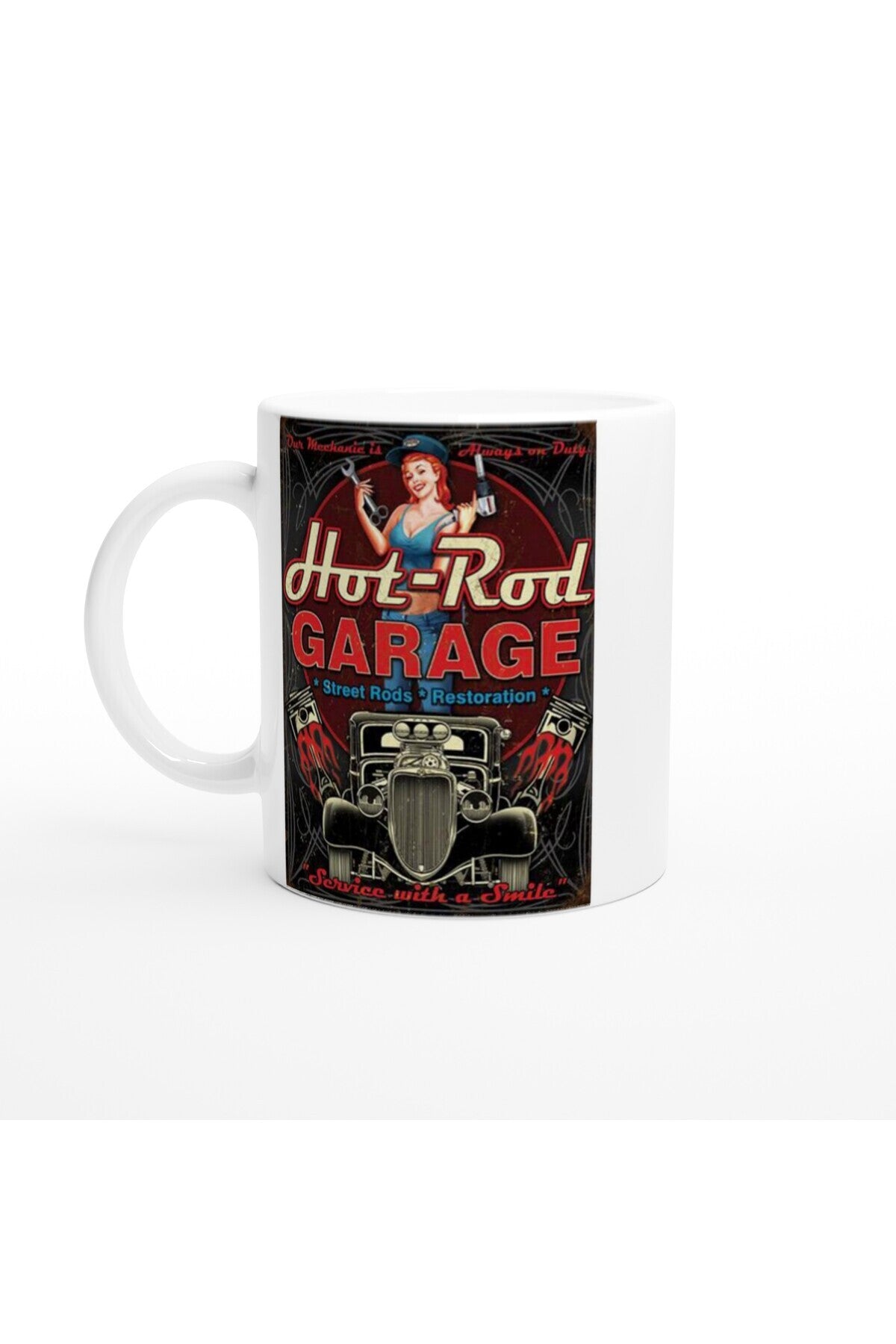 Hot-Rod Mekanik Temalı Retro Kupa Bardak