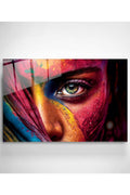 Colorful Woman Cam Tablo, Dekoratif Cam Tablo