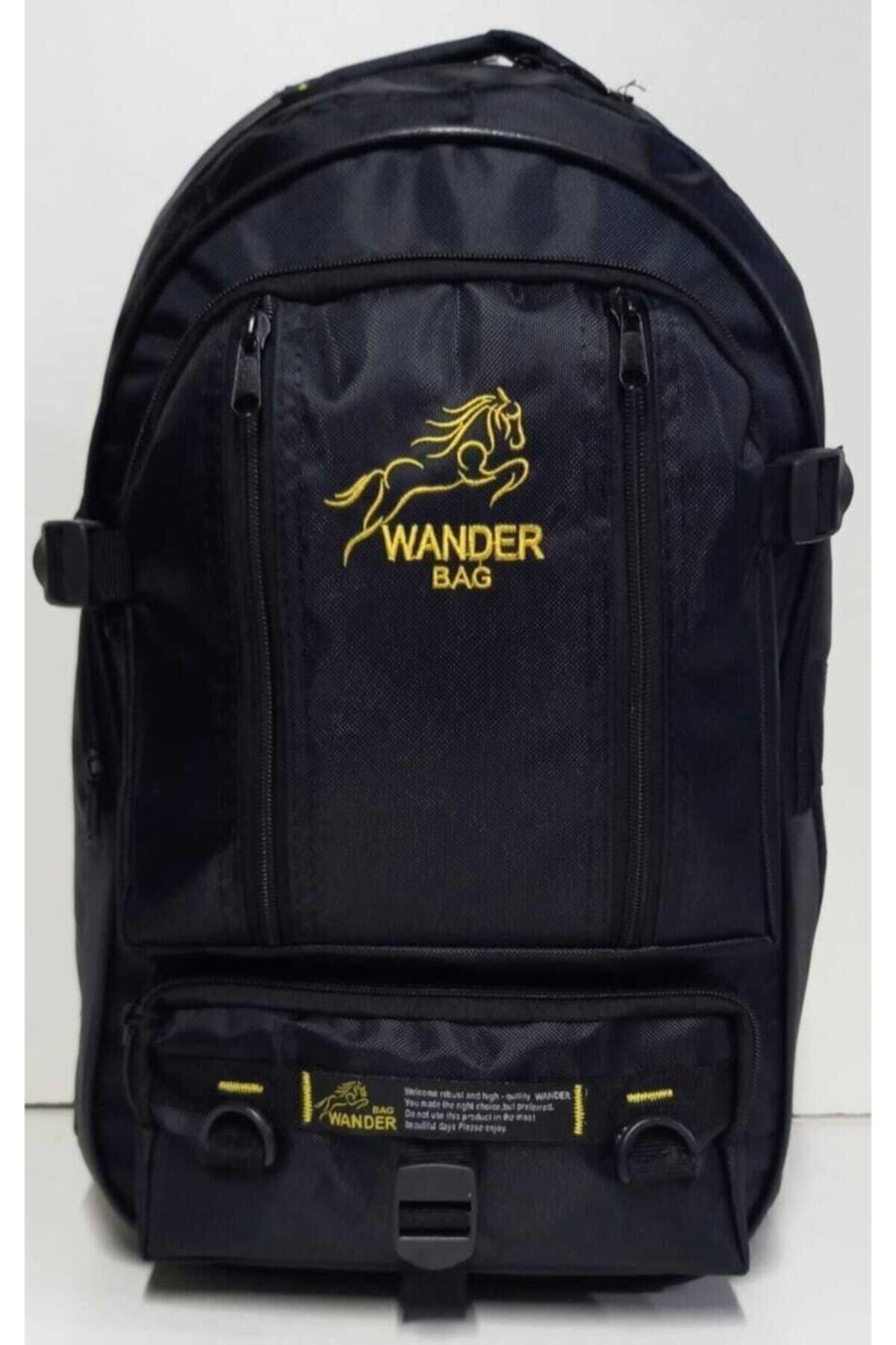 Wander 55+10 Litre Körüklü Çok Gözlü Okul-kampçı-seyahat-dağcı-outdoor Sırt Çantası Siyah