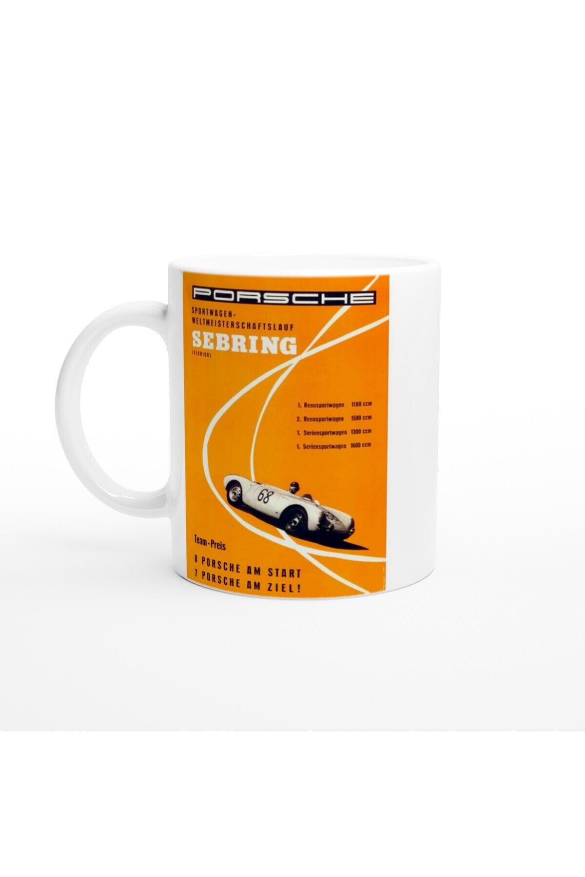 Porsche Sebring Yarış Temalı Retro Kupa Bardak