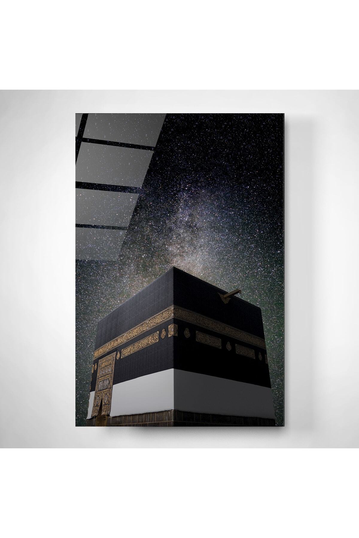 Kabe Gökyüzü Cam Tablo, Yıldızlı Gece Kabe Cam Tablo, Dekoratif Cam Tablo (50 x 70)