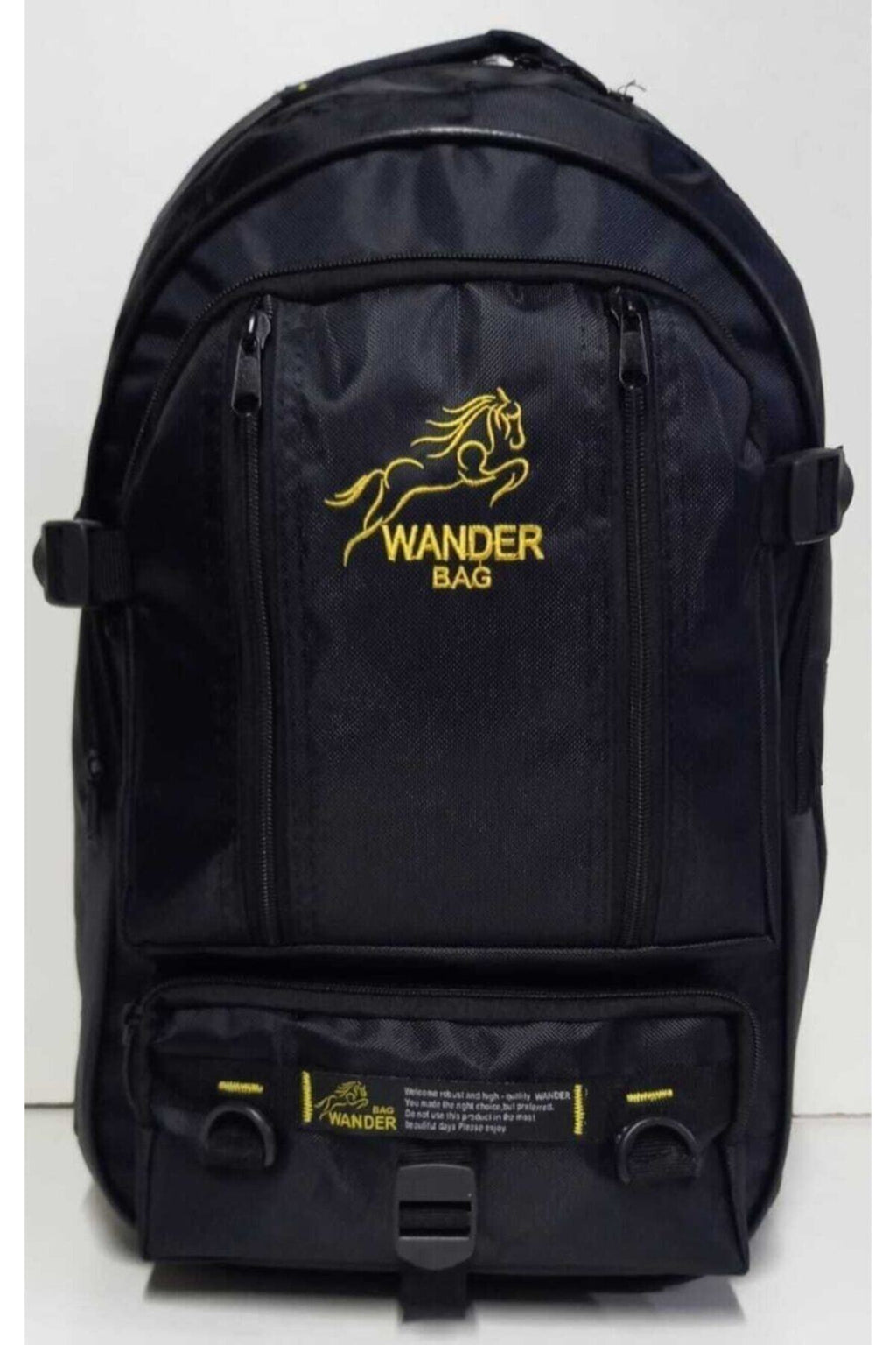 55 Litre Körüksüz Çok Gözlü Okul-kampçı-seyahat-dağcı-outdoor Sırt Çantası Wander Siyah