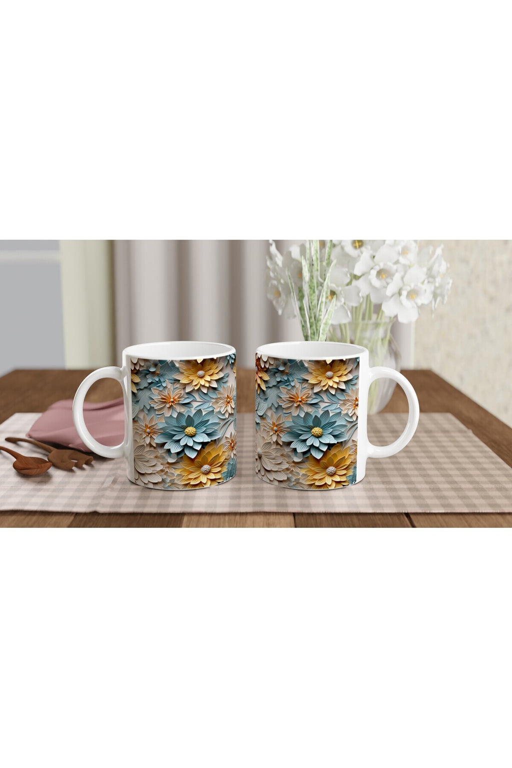 Pastel Bahar Çiçekleri Kupa Bardak