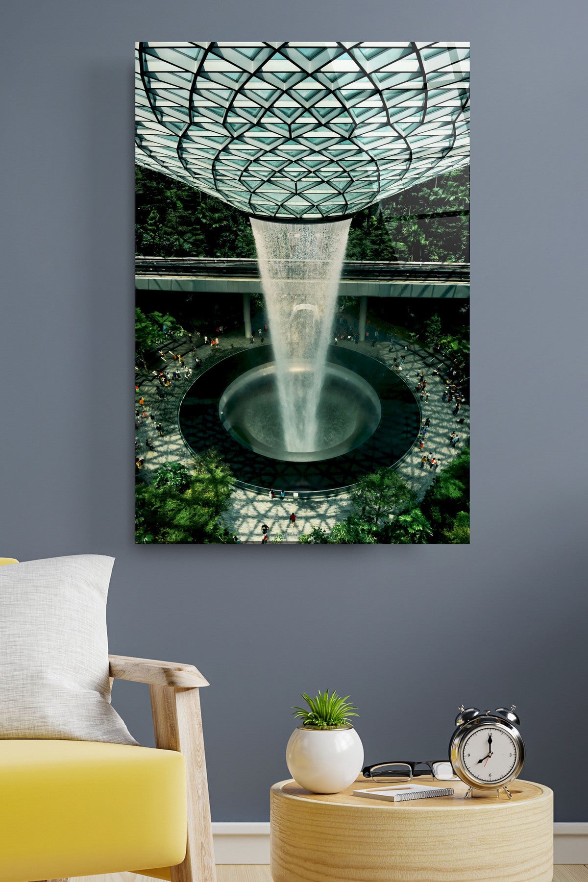 Jewel Changi Airport Cam Tablo, Dekoratif Cam Tablo (80 x 120)