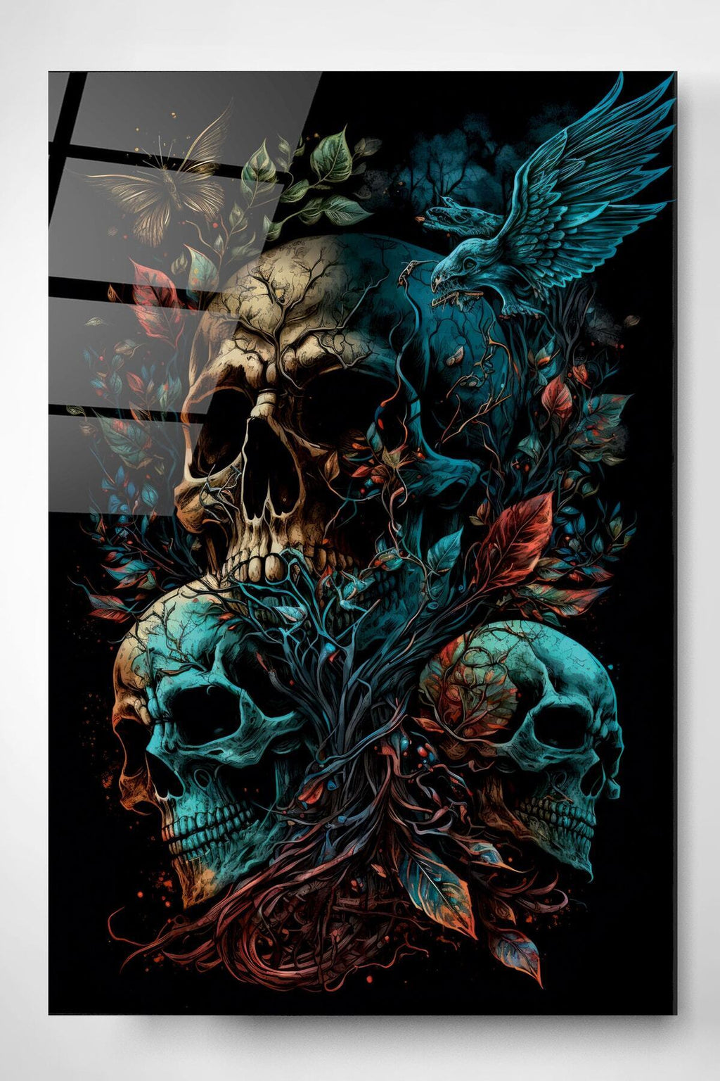 Skulls Cam Tablo, Dekoratif Cam Tablo