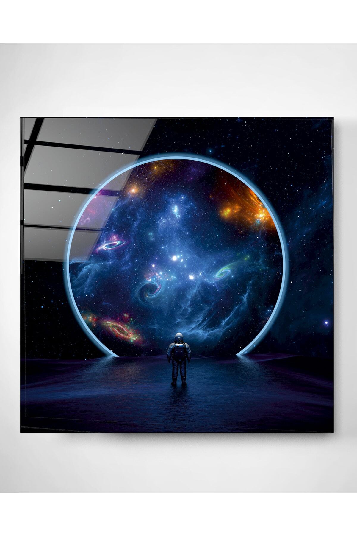 Astronot Cam Tablo, Dekoratif Cam Tablo (70 x 105)