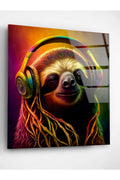 Neon Sloth Cam Tablo, Dekoratif Cam Tablo