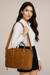 Crazy Taba Renk Macbook Organizer 13 ve 14 İnç Laptop Evrak Çantası