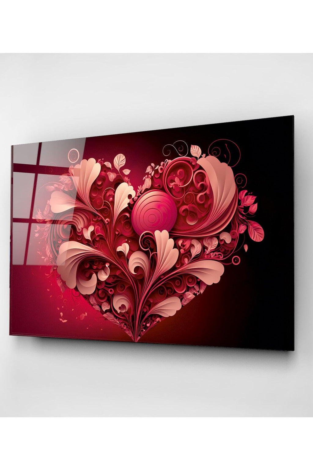 Dekoratif Kalp Dekoratif Cam Tablo (80 x 120)