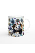 Tavşan Kulaklı Çiçek Taçlı Panda Temalı Baskılı Kupa Bardak